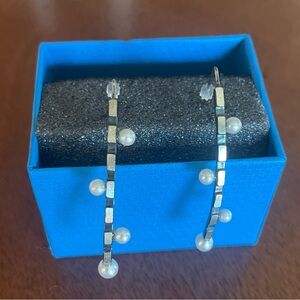 Artisan Silver Hoop Earrings with Pearls